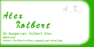 alex kolbert business card